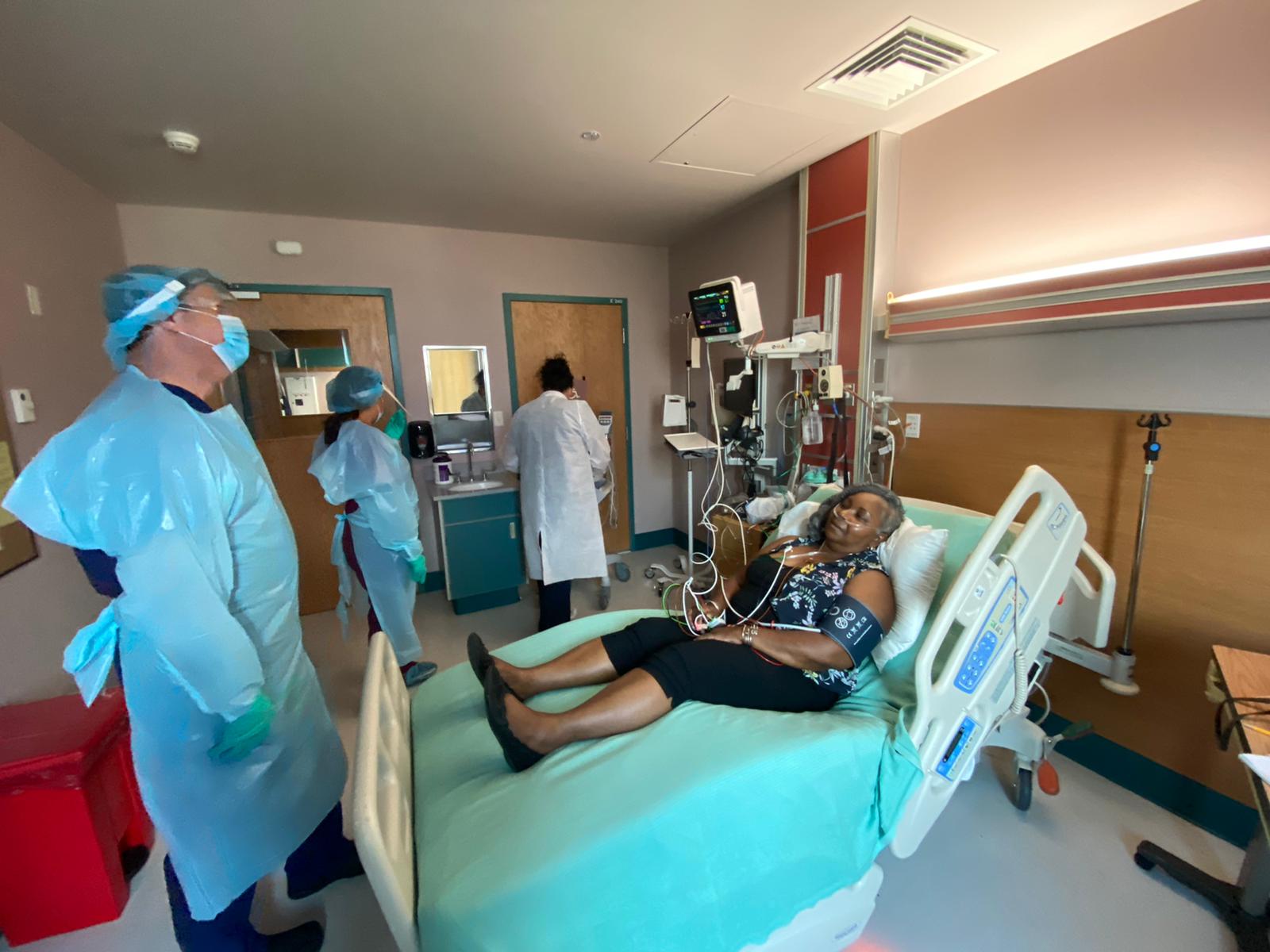 The Stanford Healthcare team conducting a rapid response team drill at