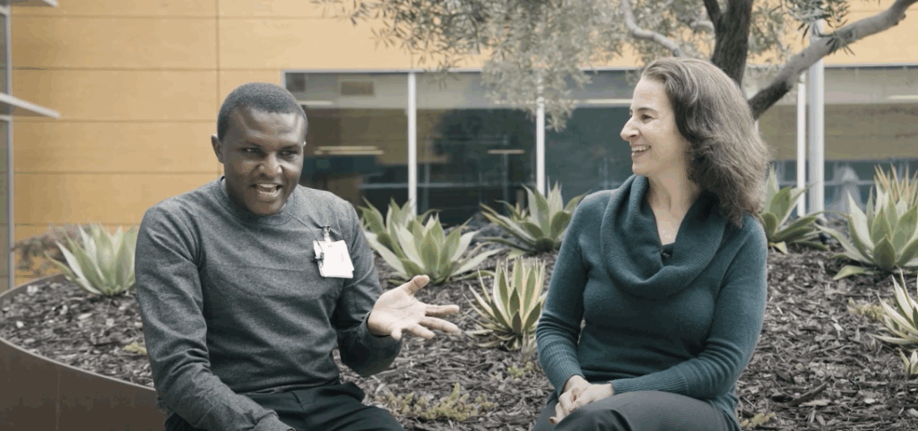 Cybele and Ombeva sit together at Stanford