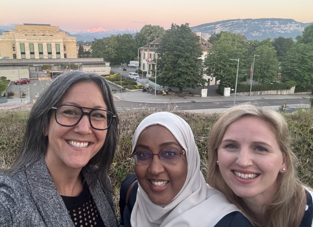 Dr. Ana Crawford, left, with colleagues ath WHO 