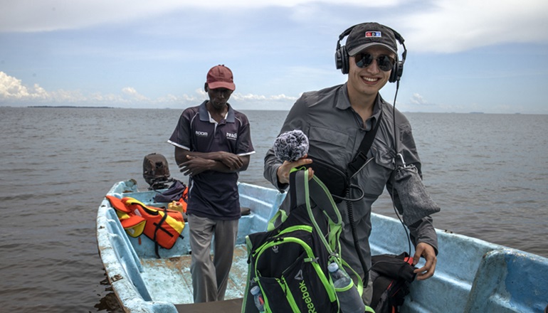 Media Fellow Michal Ruprecht reporting for National Public Radio from Lake Victoria, Africa's largest lake.