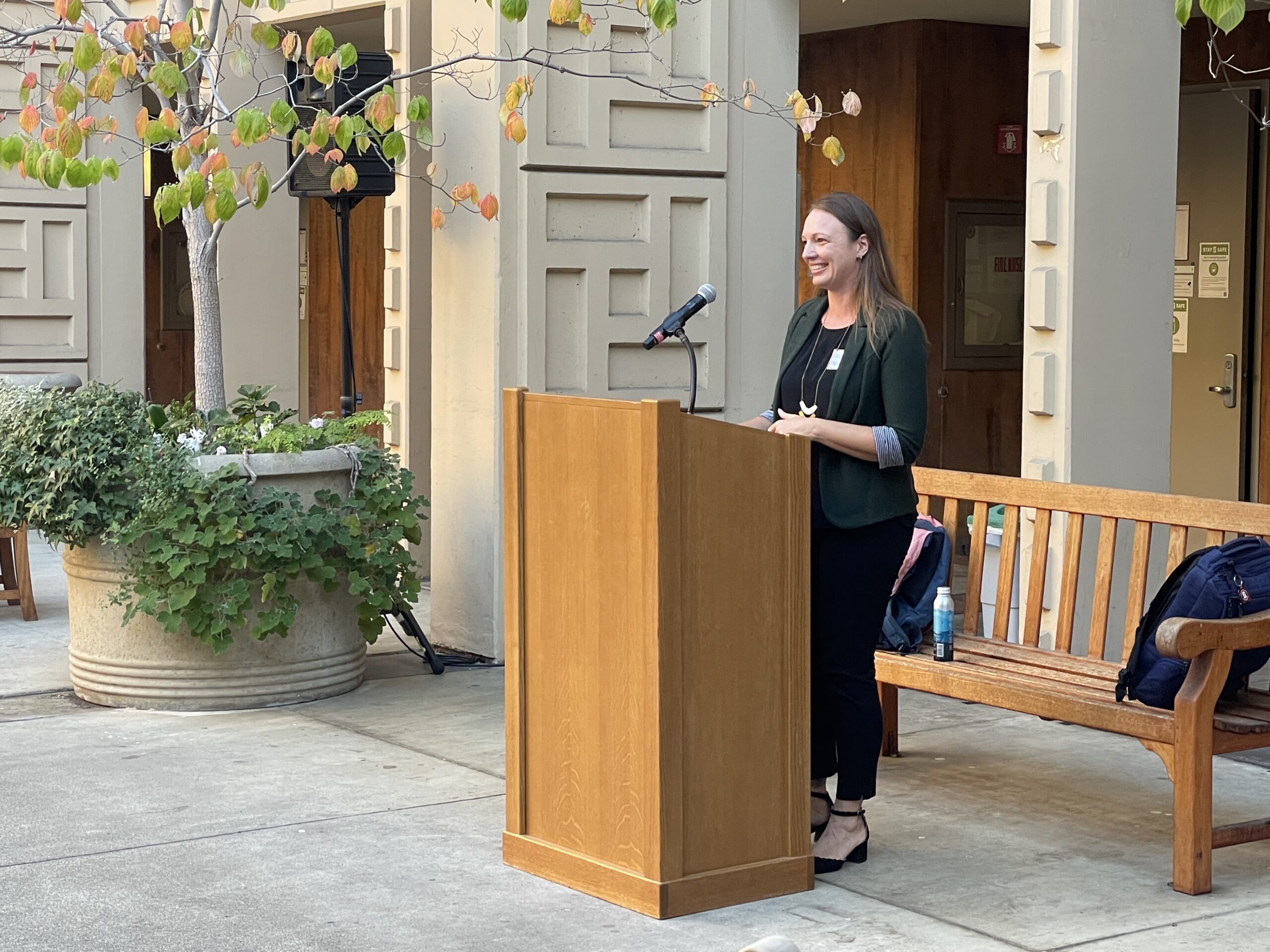 Allison Phillips speaks at a glboal health event